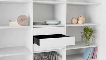 Kitchn Elan Indvendig skuffe - 56,8 x 46,9 cm. - Push to open - Hvid - Højde 12,4 cm